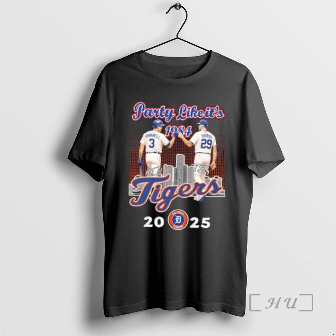 Officials Party Like Its 1984 Detroit Tigers Trammell X Skubal 2025 Skyline T Shirt Sweater