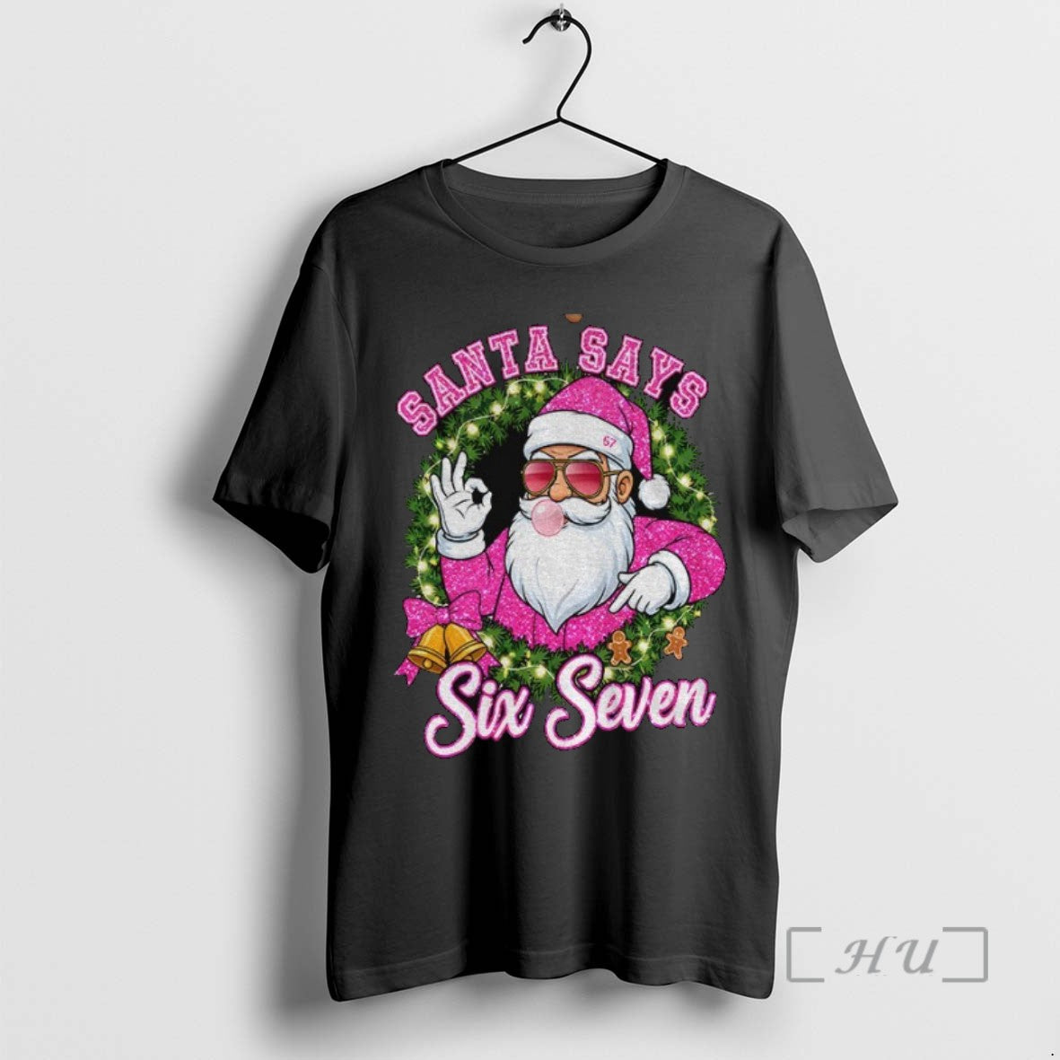 Officials Pink Santa Says Six Seven 6 7 Meme Christmas T Shirt Sweater