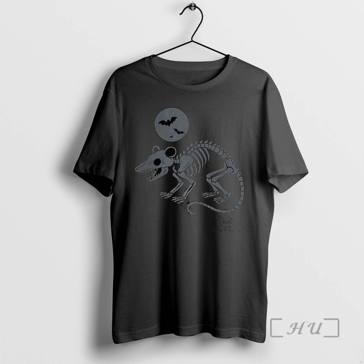 Officials Playing Opossum Skeleton Under Moon With Bats Halloween T Shirt Sweater