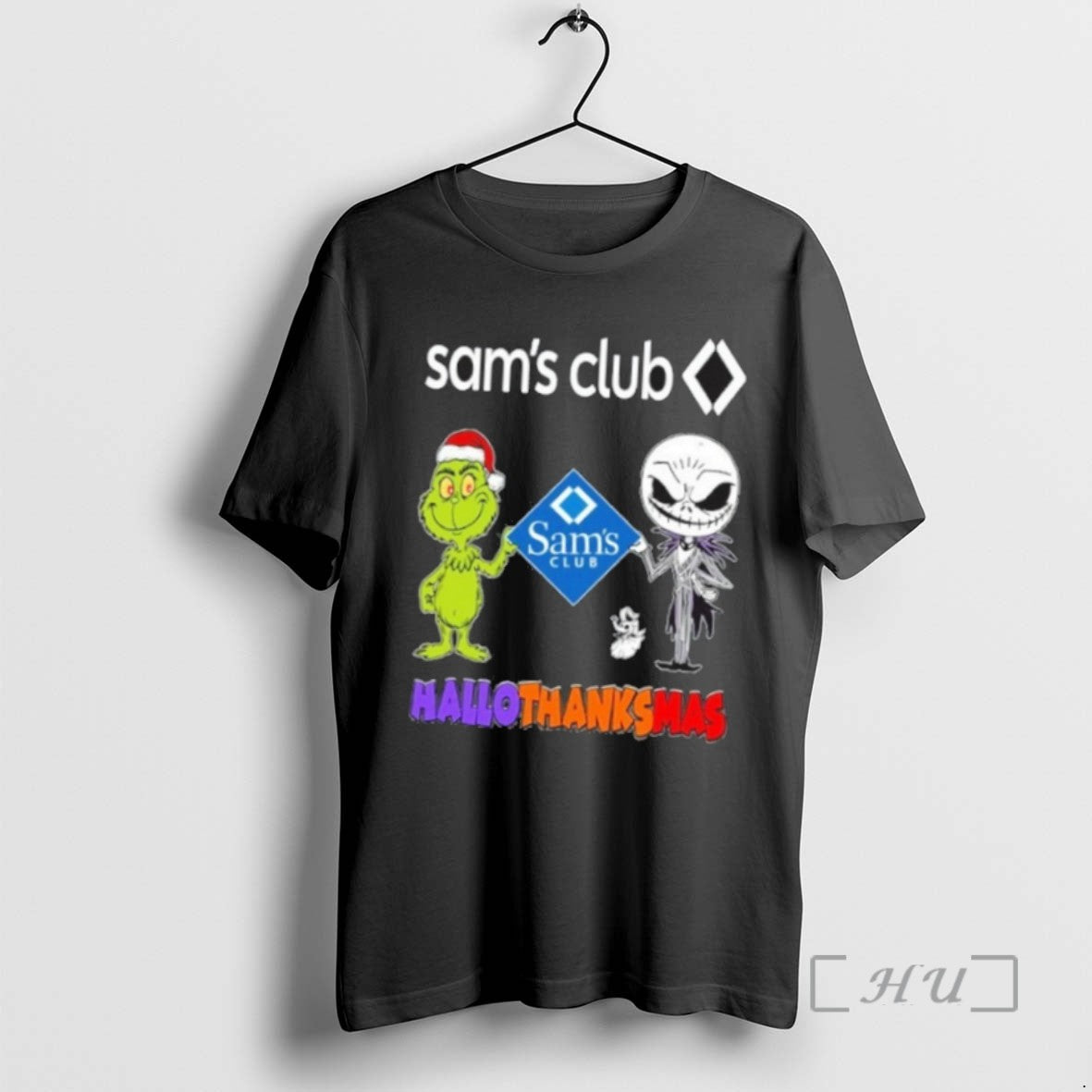 Officials Sams Club Santa Grinch X Jack Friends Fist Bump Hallothanksmas Shirts Sweater