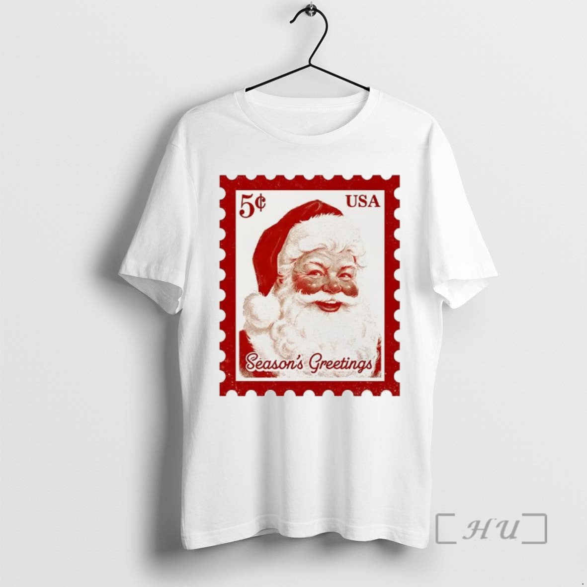 Officials Santa Stamp Seasons Greetings Usa Chirstmas T Shirt Sweater