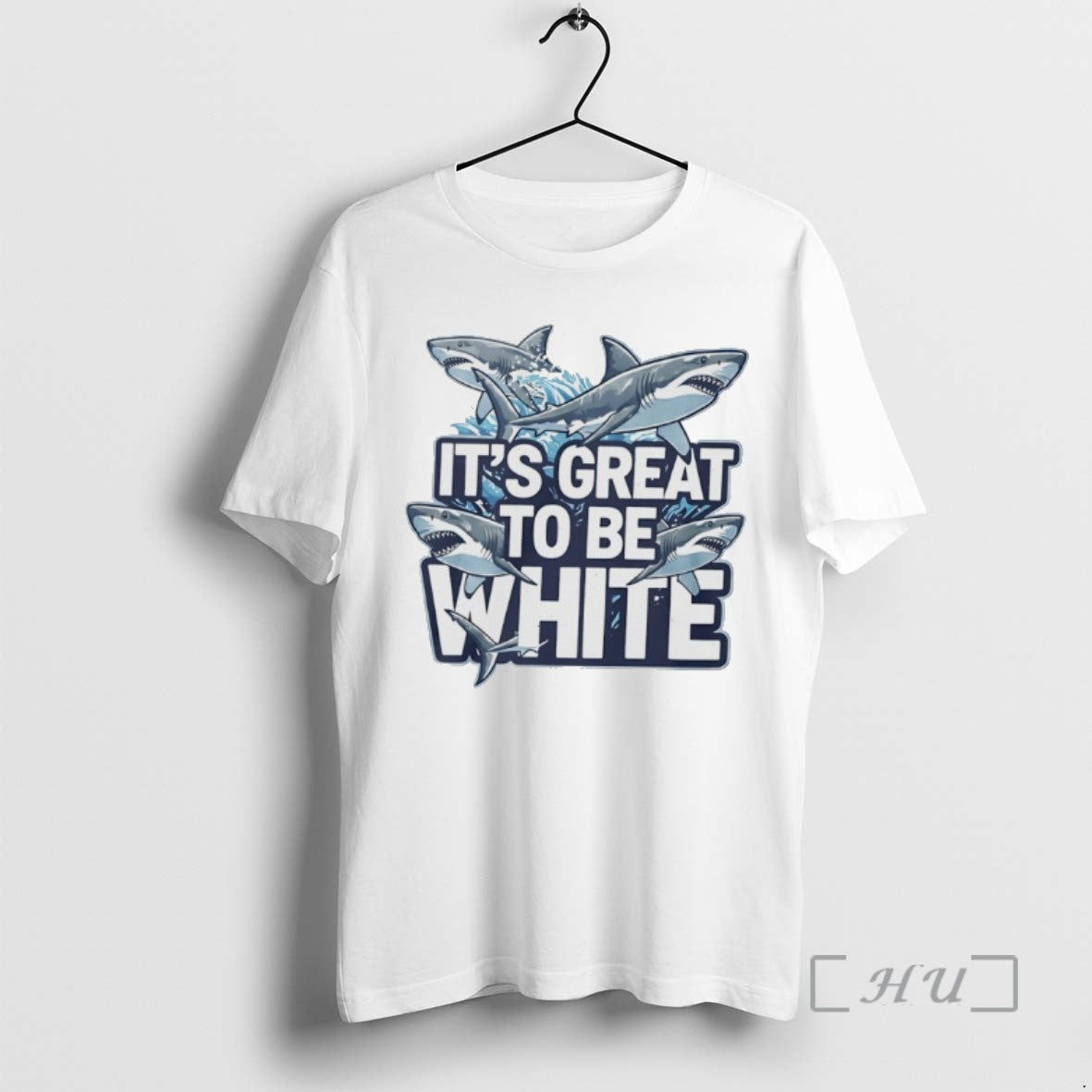 Officials Shark Its Great To Be White Tee Sweater