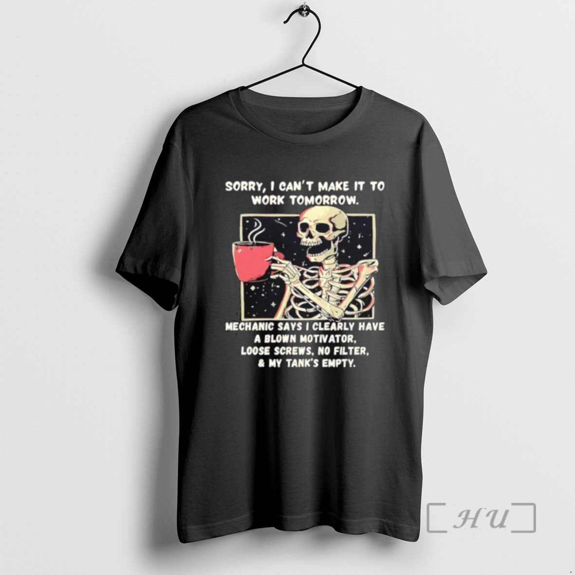 Officials Skeleton Sorry I Cant Make It To Work Tomorrow Tee Sweater