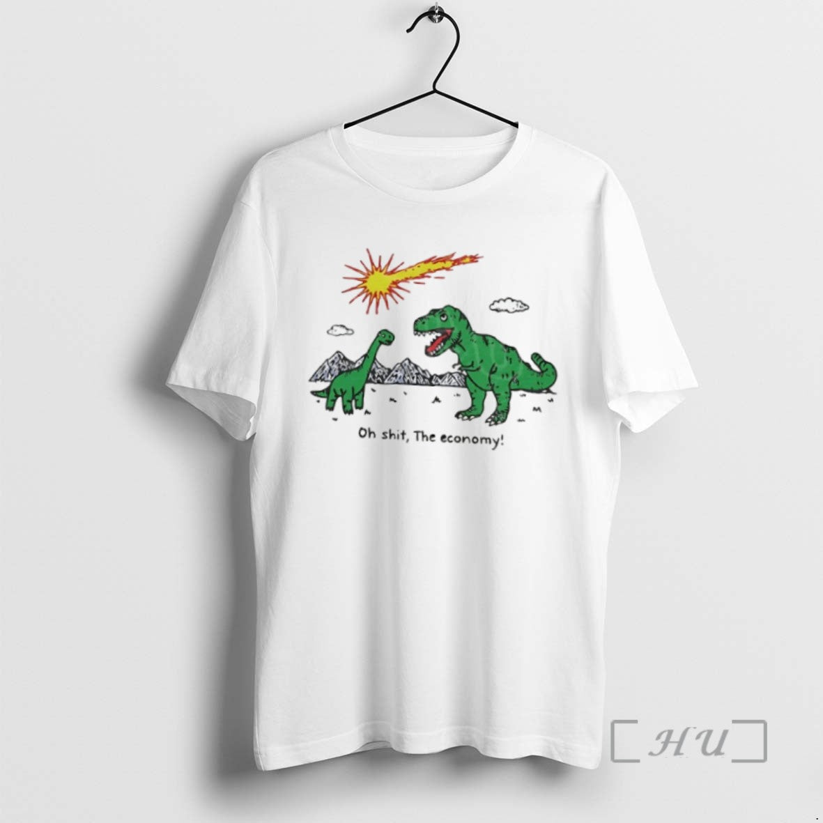 Officials T Rex And Apatosaurus Falling Meteor Oh Shit The Economy Shirts Sweater