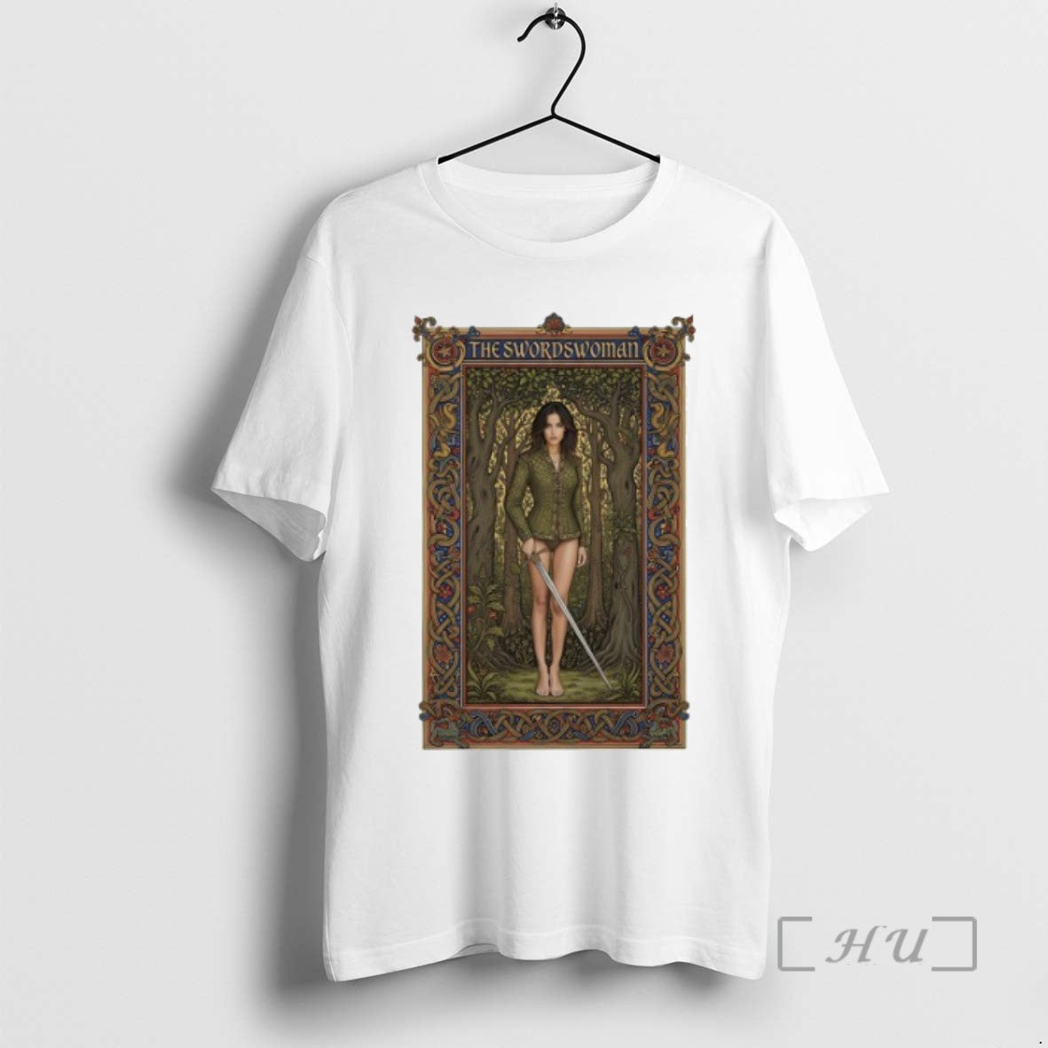 Officials The Swordswoman Medieval Warrior Lady Holding Sword In Enchanted Forest Tee Sweater