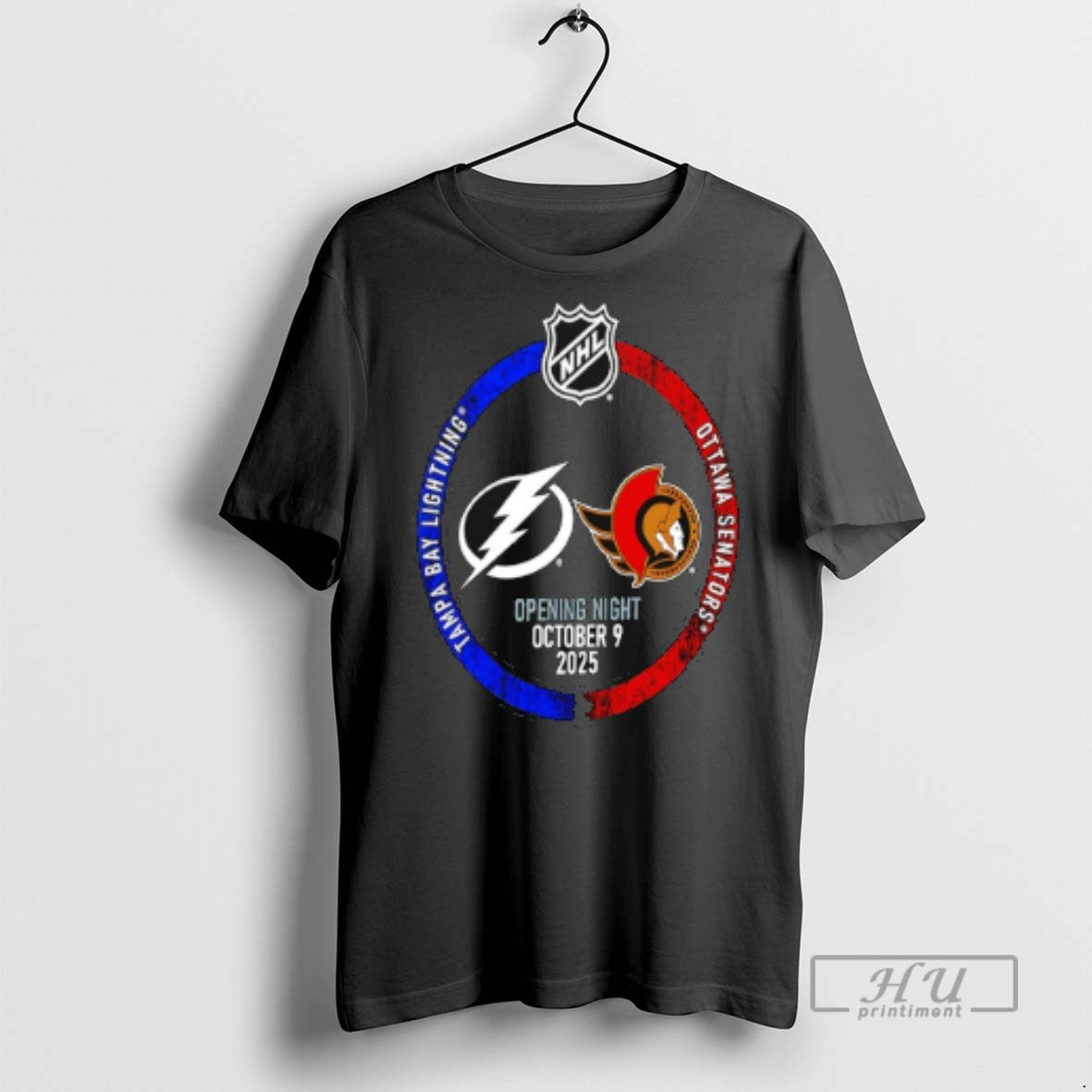 Officials Trending Tampa Bay Lightning Vs Ottawa Senators 2025 Nhl Opening Night T Shirt