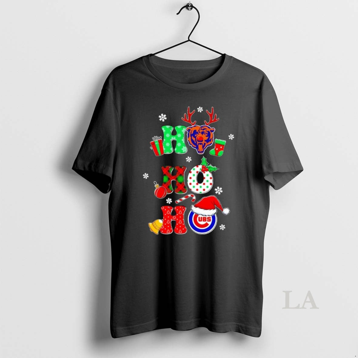 Original Chicago Sports Teams Bears And Cubs Ho Ho Ho Christmas