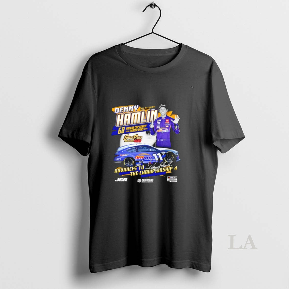 Original Denny Hamlin 2025 South Point 400 Race Winner Signature