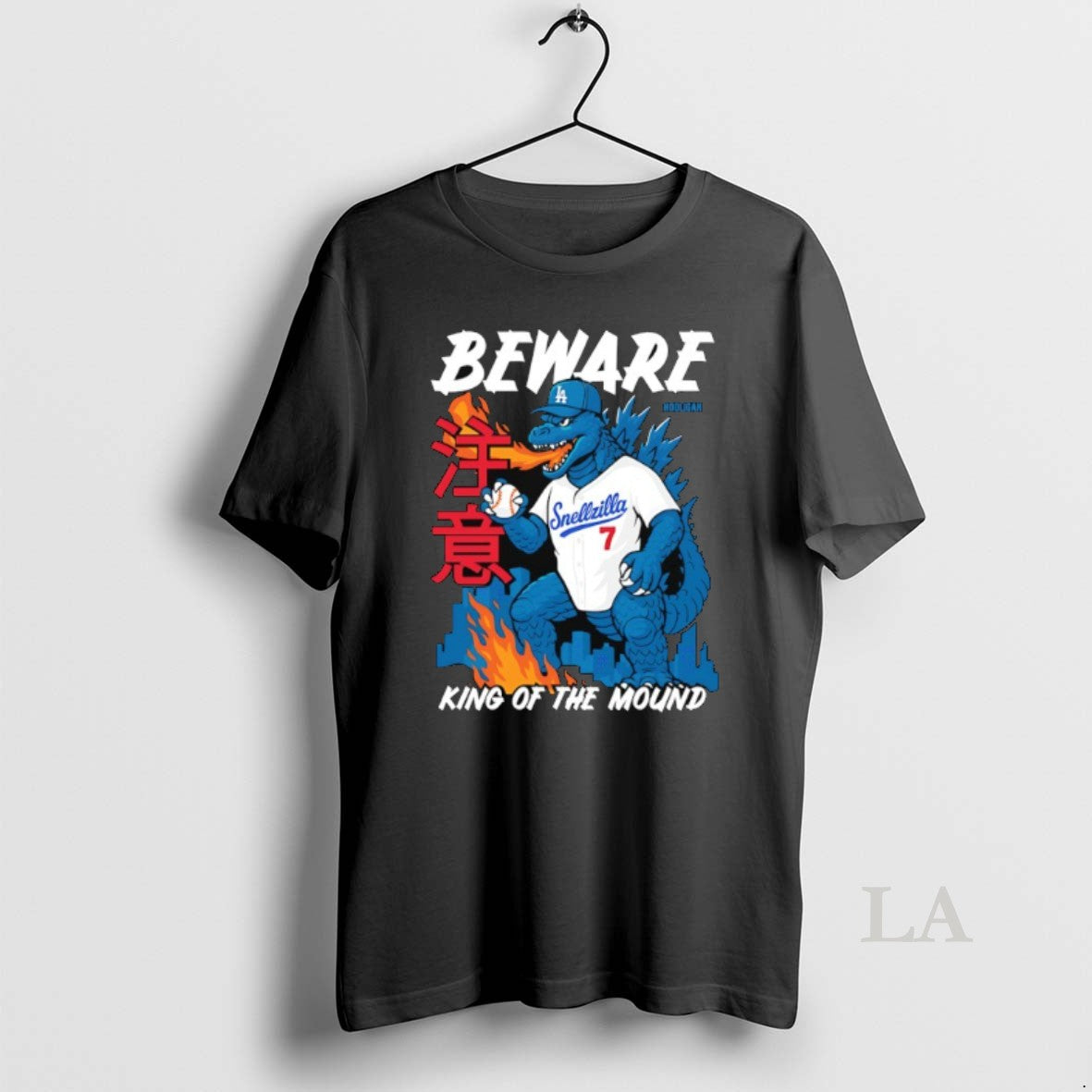 Original Godzilla Los Angeles Dodgers Beware King Of The Mound