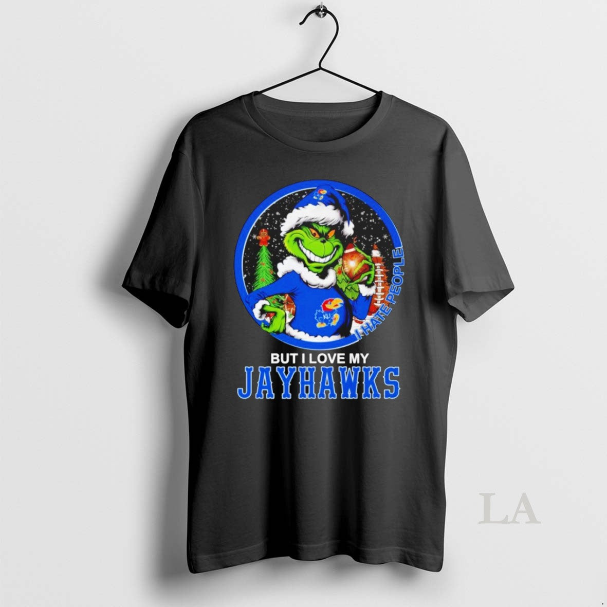 Original Grinch I Hate People But I Love My Kansas Jayhawks