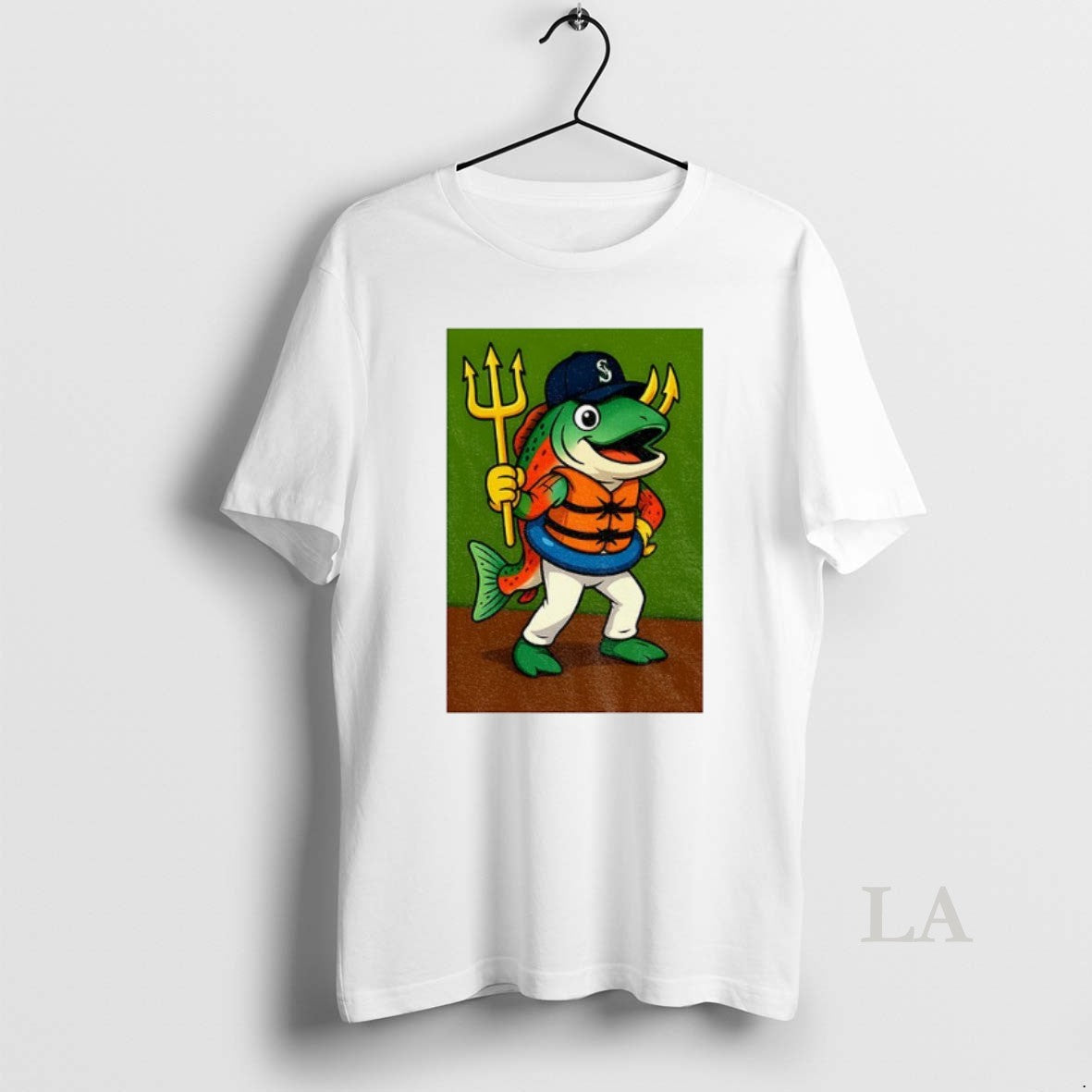 Original Humpy Salmon Holding Trident Seattle Mariners Mlb Baseball 2025 Funny Meme