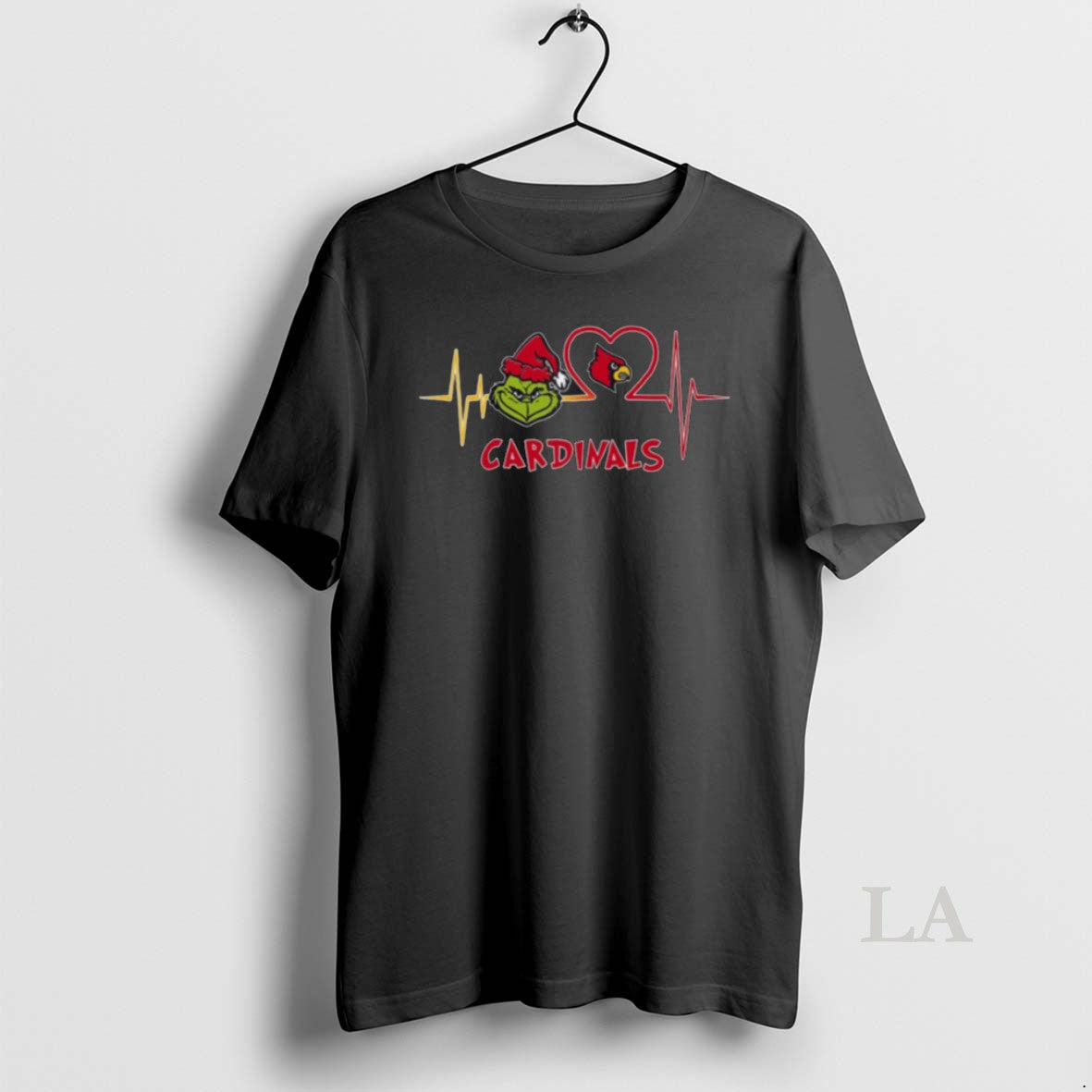 Original Louisville Cardinals X Grinch Santa Heartbeat Love Logo Merry Christmas