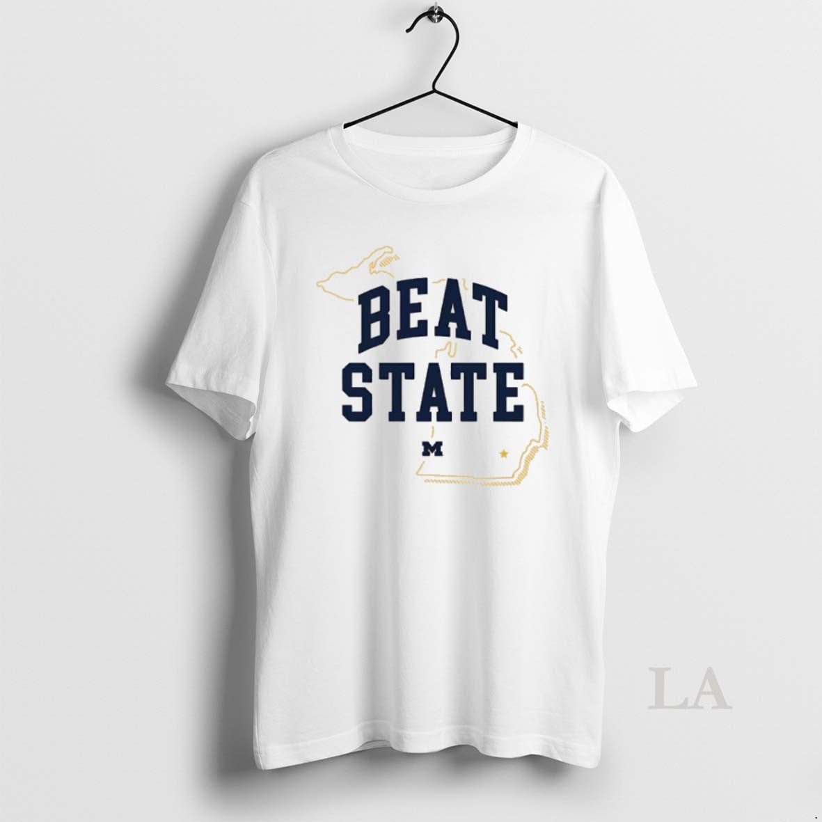 Original Michigan Wolverines Paul Bunyan Rivalry Beat State Map