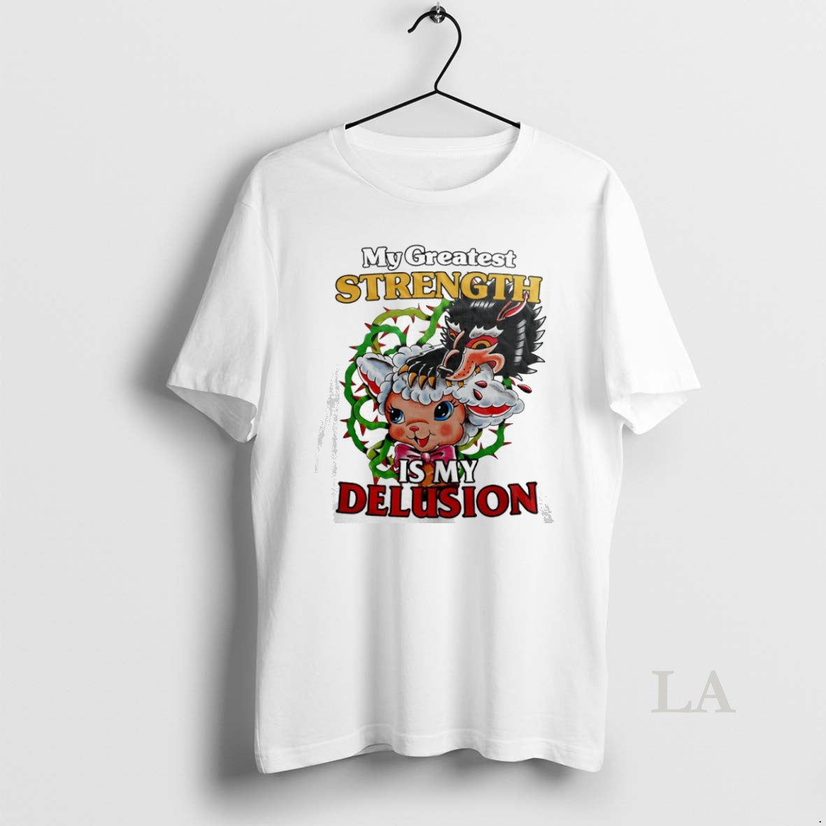 Original My Greatest Strength Is My Delusion Wolf And Sheep