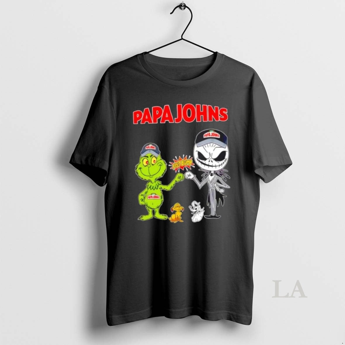 Original Papa Johns X Grinch And Jack Skellington Fist Bump Uniwilling Friends
