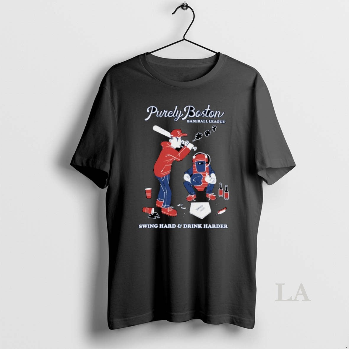 Original Purely Boston Baseball League Swing Hard And Drink Harder