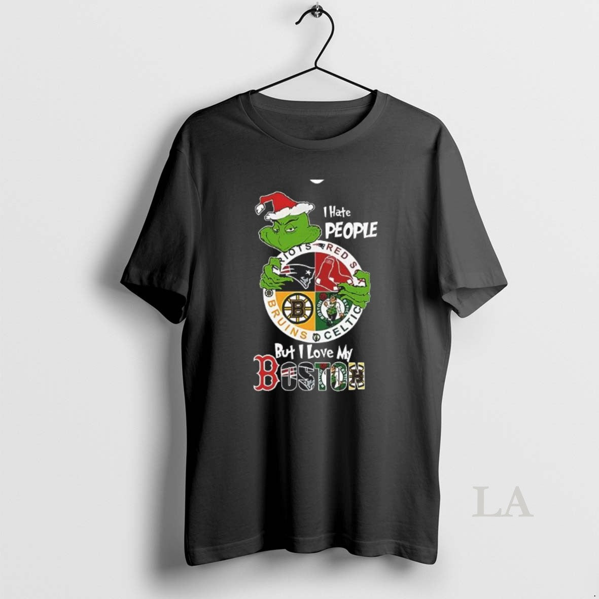 Original The Grinch I Hate People But I Love My Boston Team Sport Christmas