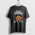 Original Happy Halloween Cute Pumpkin Reading Spell Book Tee Men