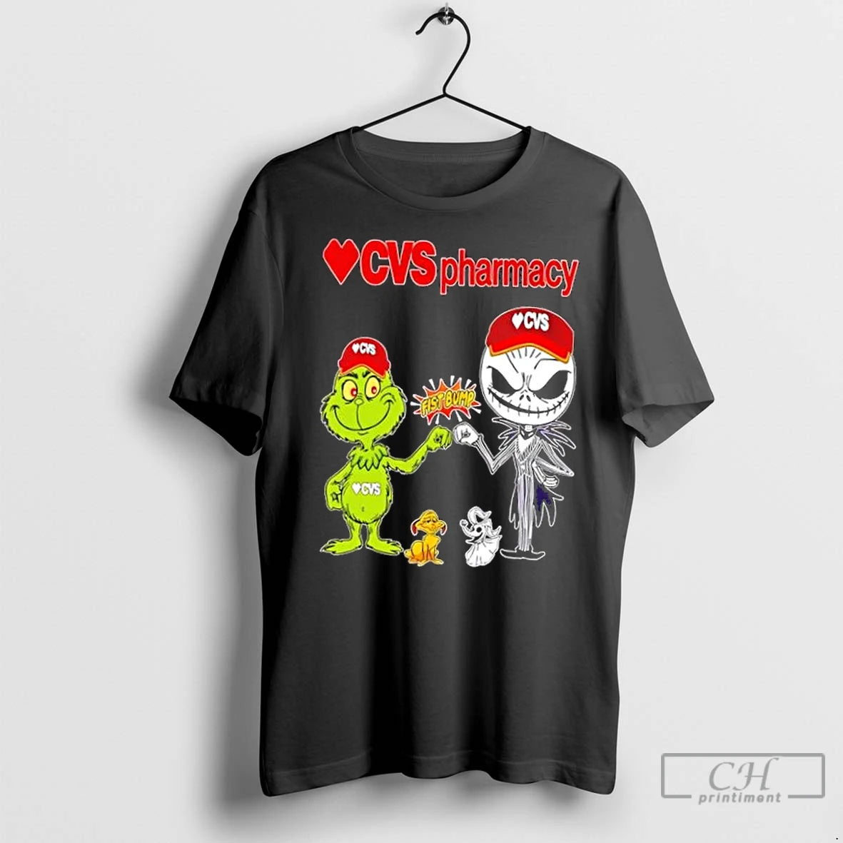Premium Cvs Pharmacy X Grinch And Jack Skellington Fist Bump Uniwilling Friends