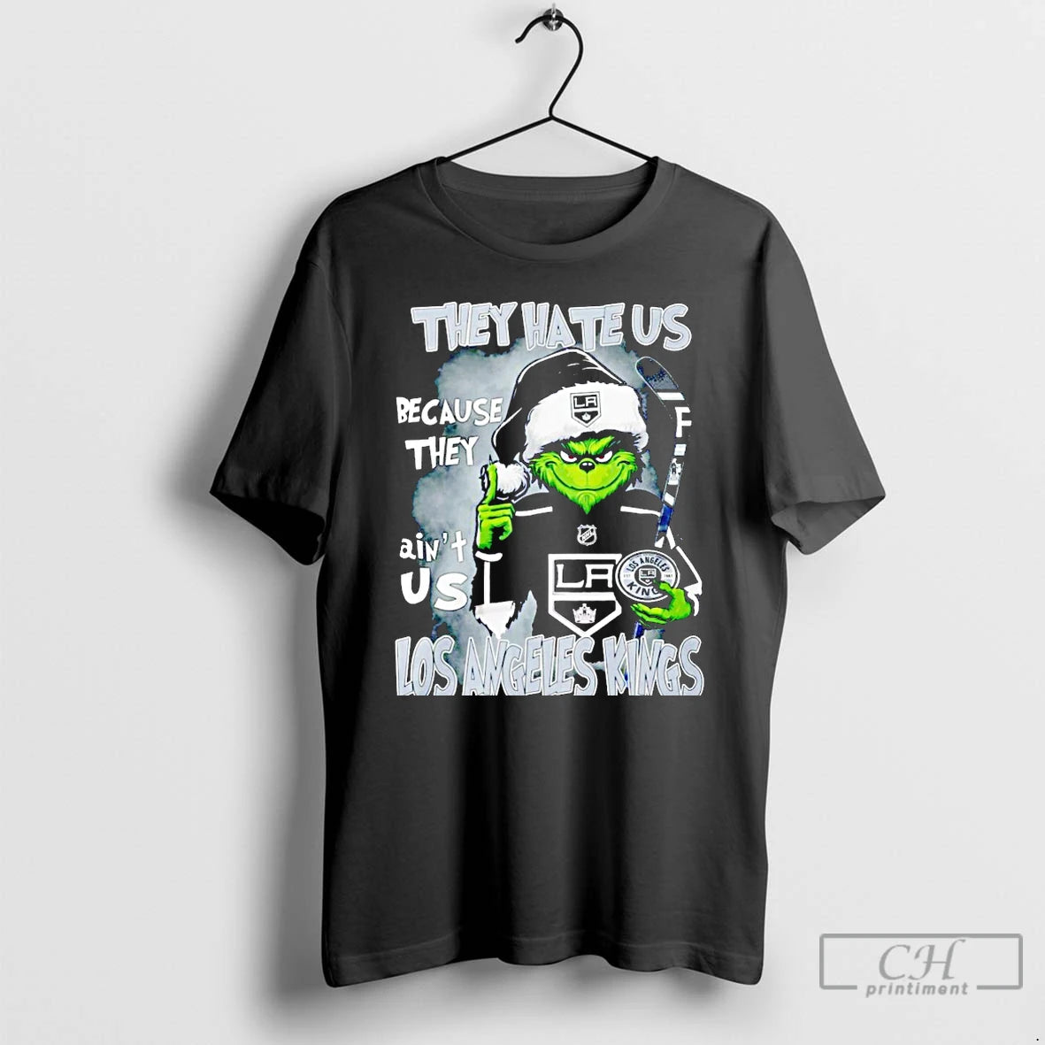 Premium Grinch Santa They Hate Us Because They Aint Us Los Angeles Kings T Shirts