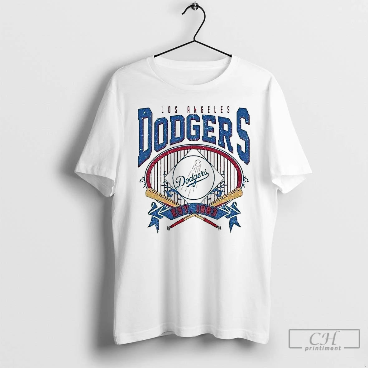 Premium Los Angeles Dodgers Baseball Mlb Est 1883 Logo Vintage T Shirts