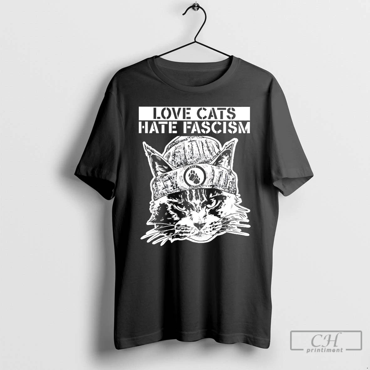 Premium Love Cats Hate Fascism T Shirts