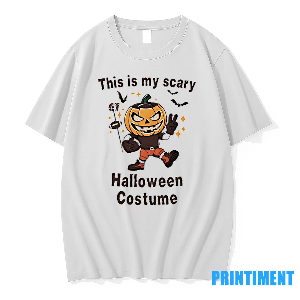 Pumpkin Player Football This Is My Scary Halloween Costume Tshirts Sweater