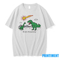 T Rex And Apatosaurus Falling Meteor Oh Shit The Economy Tshirts Sweater