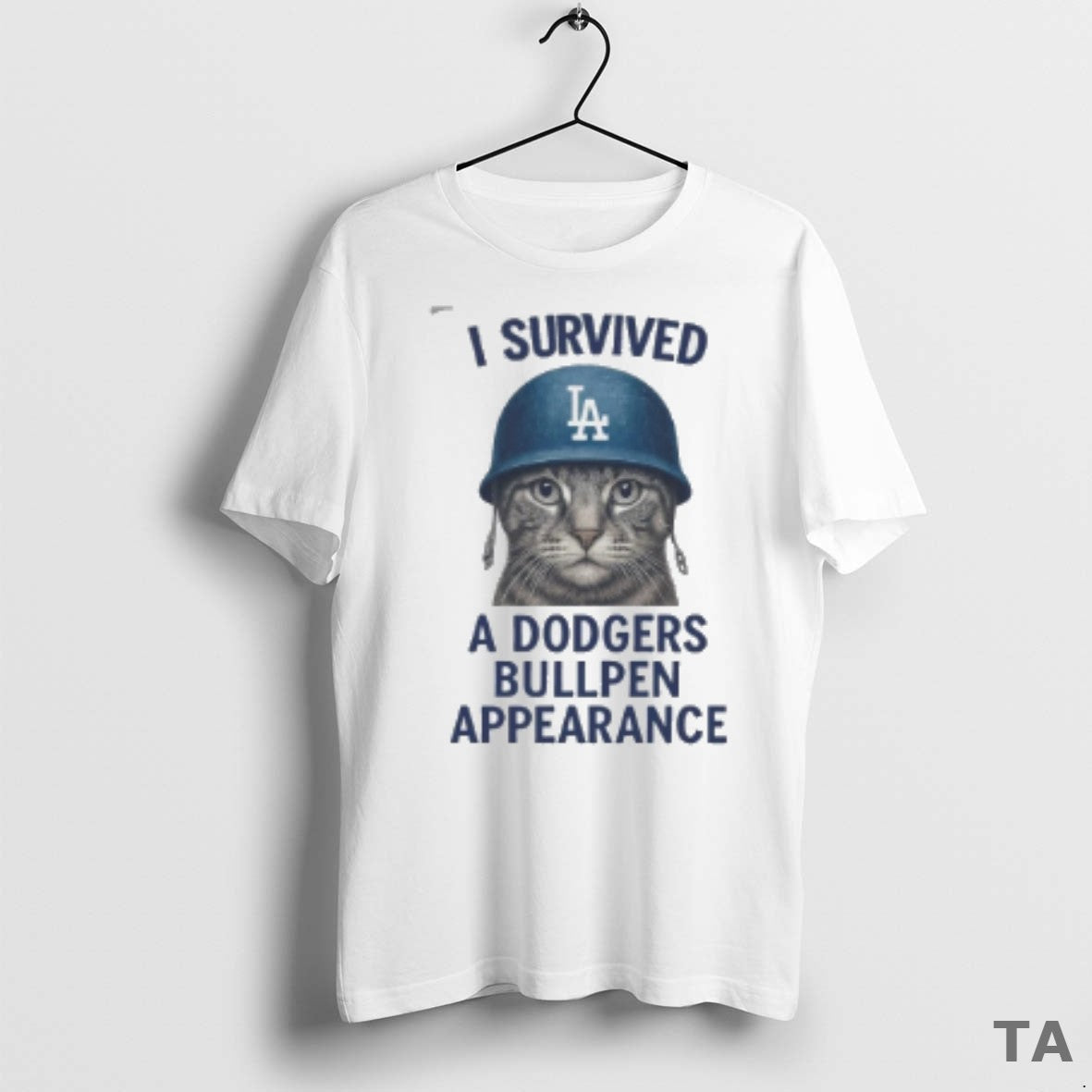 Top I Survived Los Angeles Dodgers Bullpen Appearance Lets Go Dodgers Cat T Shirt Sweater