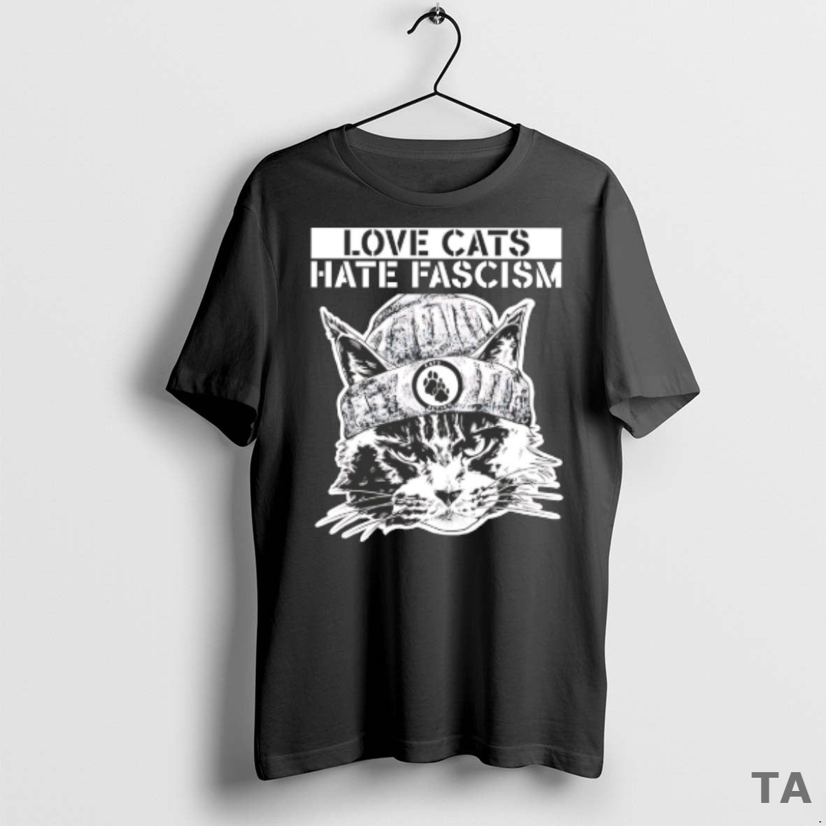 Top Love Cats Hate Fascism T Shirt Sweater