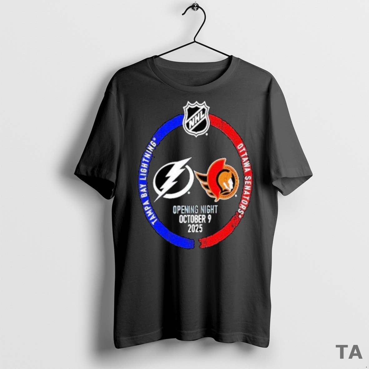 Top Tampa Bay Lightning Vs Ottawa Senators 2025 Nhl Opening Night T Shirt Sweater