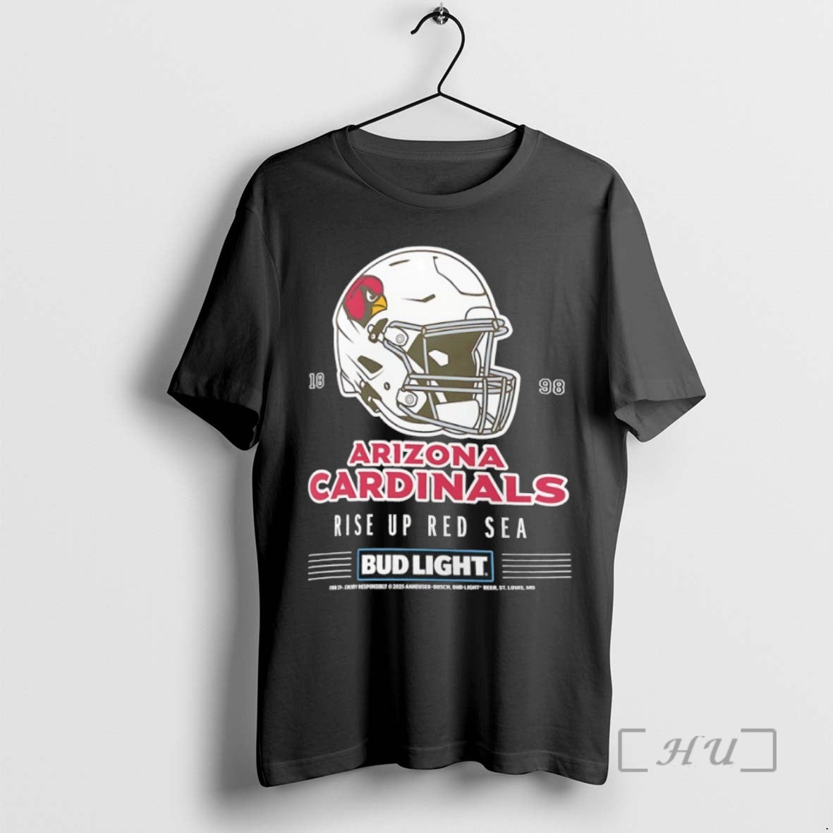 Trending Arizona Cardinals Bud Light 1898 Rise Up Red Sea Football Helmet Tee Shirt Sweater