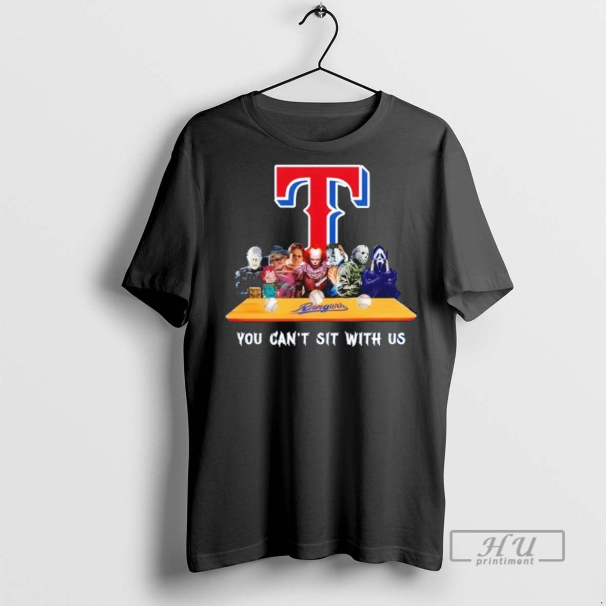 Trending Horror Movie Characters You Cant Sit With Us Texas Rangers Halloween Graphic