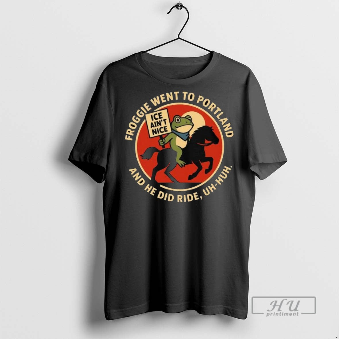Trending Officials Froggie Went To Portland Ice Aint Nice Protest Portland Frog 2025 Long Sleve