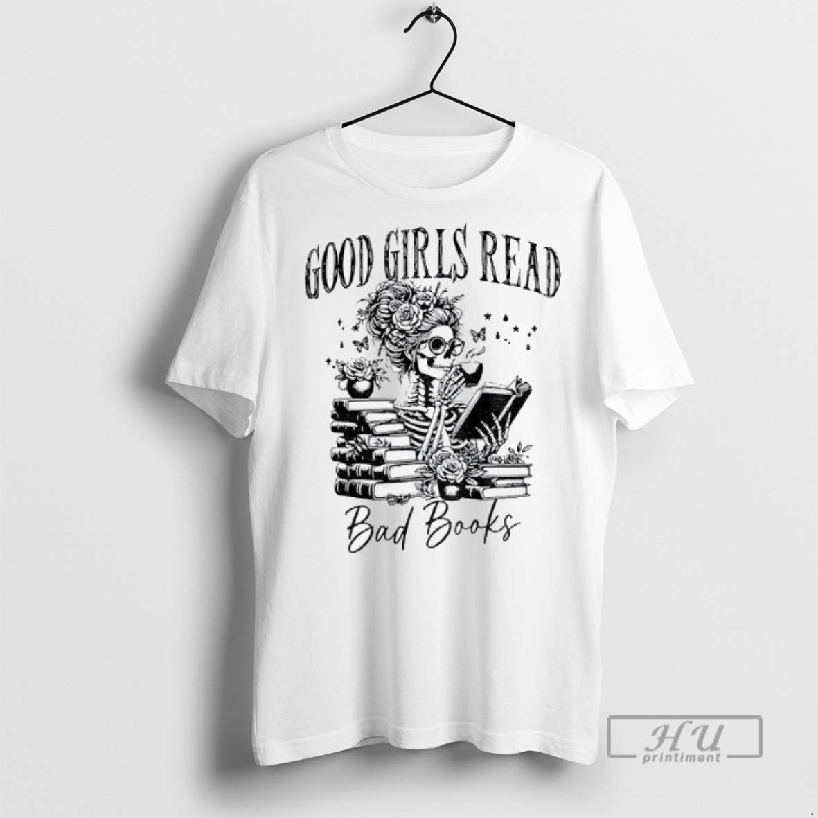 Trending Officials Good Girls Read Bad Books Skeleton T Shirt Sweatshirt Hoodies