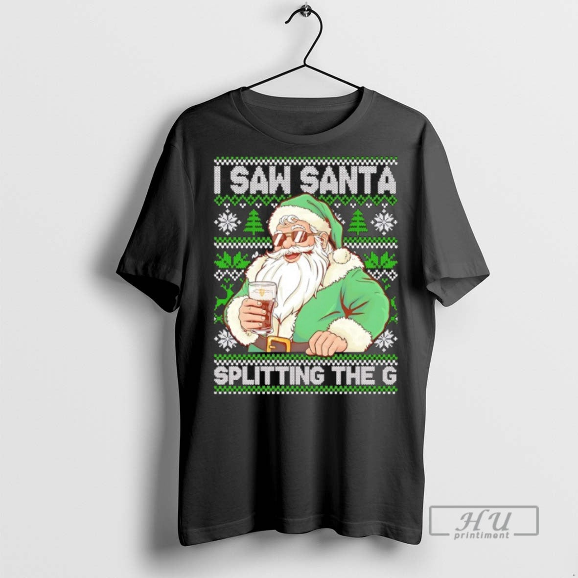 Trending Officials I Saw Santa Splitting The G Guinness Christmas Ugly T Shirt Sweatshirt Hoodies