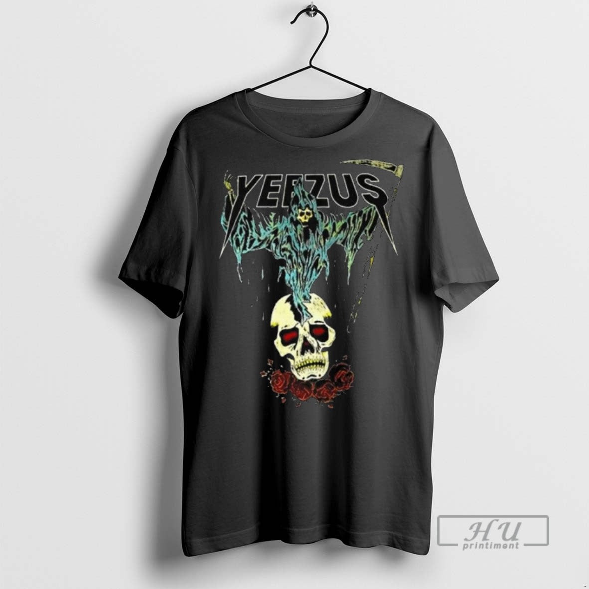 Trending Officials Kanye West Ye Yeezus Grim Reaper Skull And Roses Long Sleve