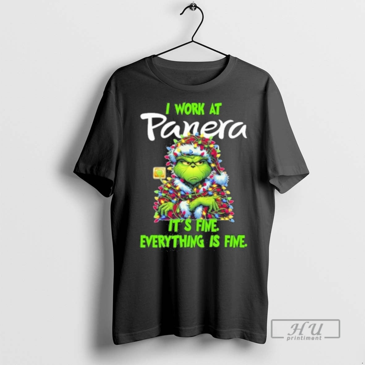 Trending Officials Santa Grinch Light I Work At Panera Bread Logo Its Fine Everything Is