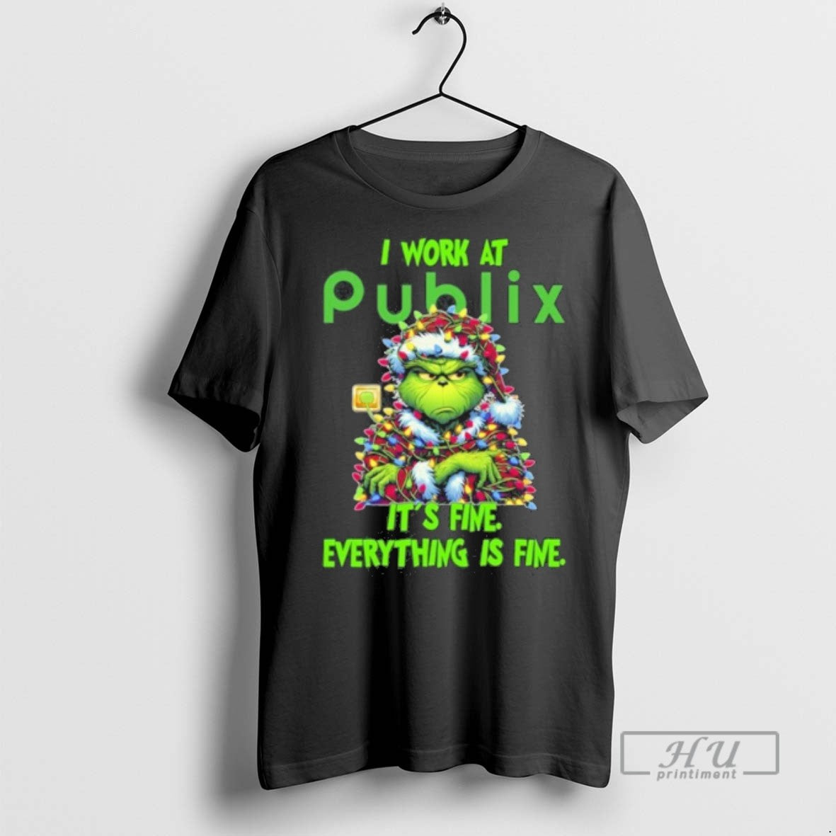 Trending Officials Santa Grinch Light I Work At Publix Logo Its Fine Everything Is Fine
