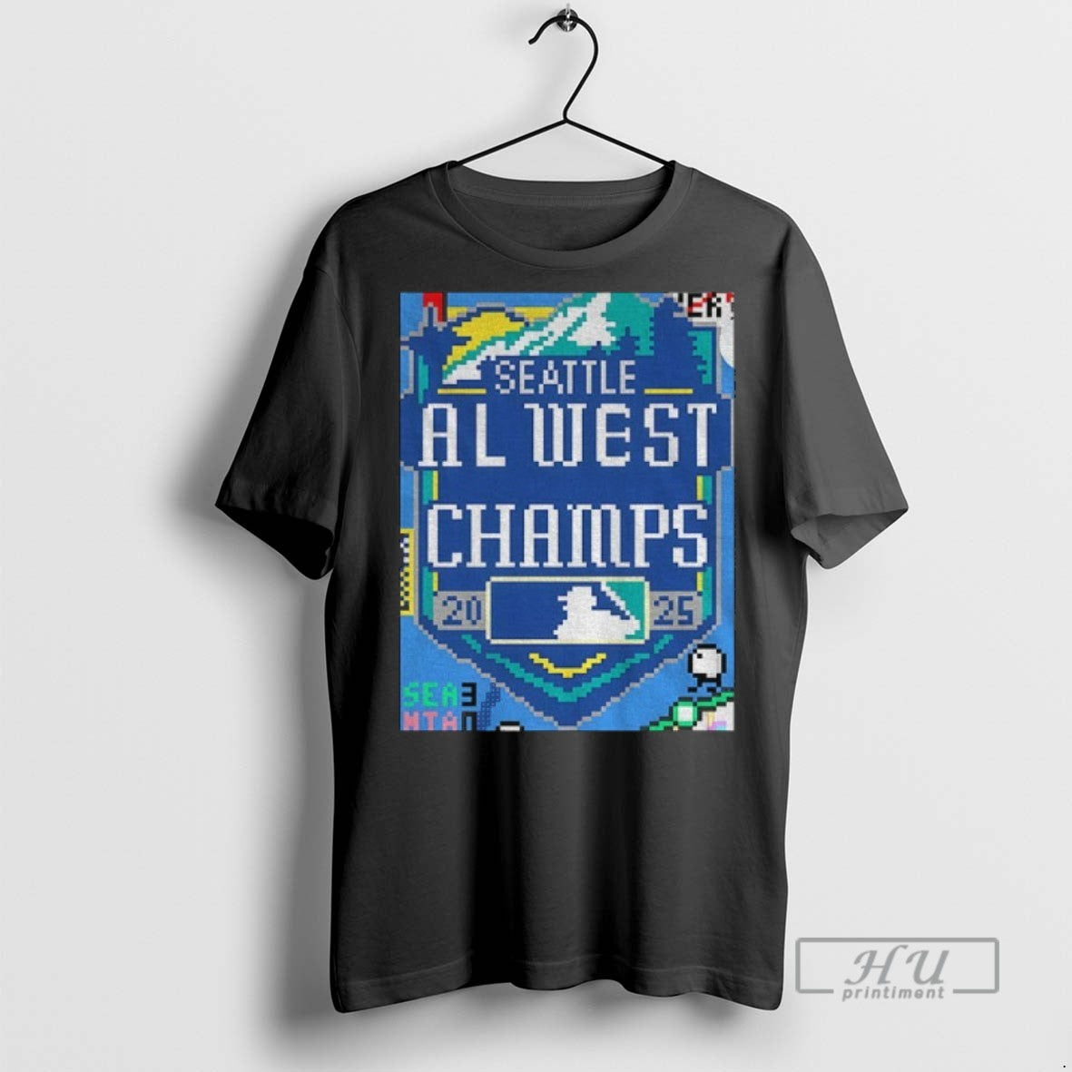 Trending Officials Seattle Mariners Al West Champs Mlb Baseball 2025 8bit Game T Shirt