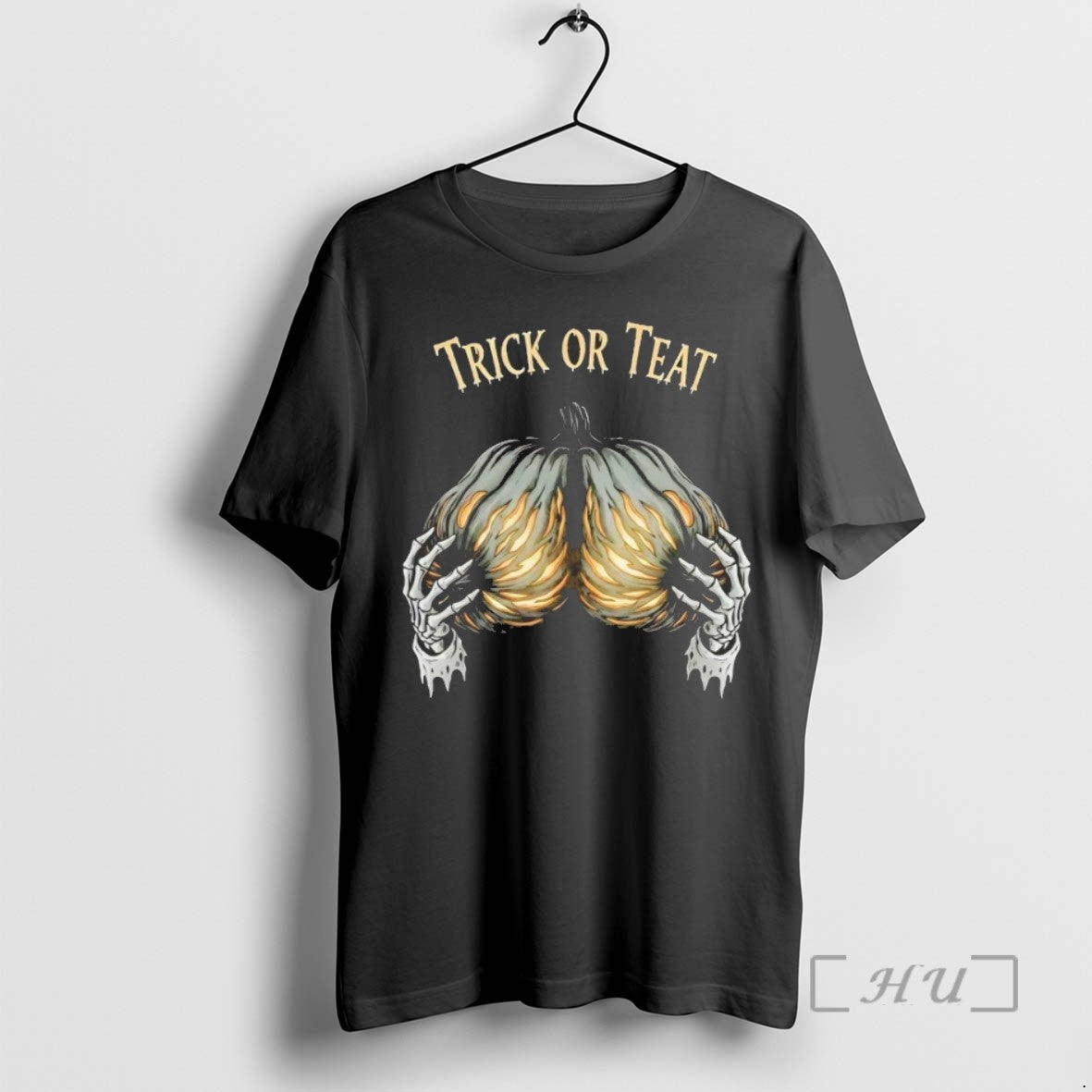 Trending Trick Or Teat Pumpkin Halloween Tee Shirt Sweater