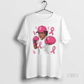 Trendy American Women Black African Fight Breast Cancer Pink Ribbon