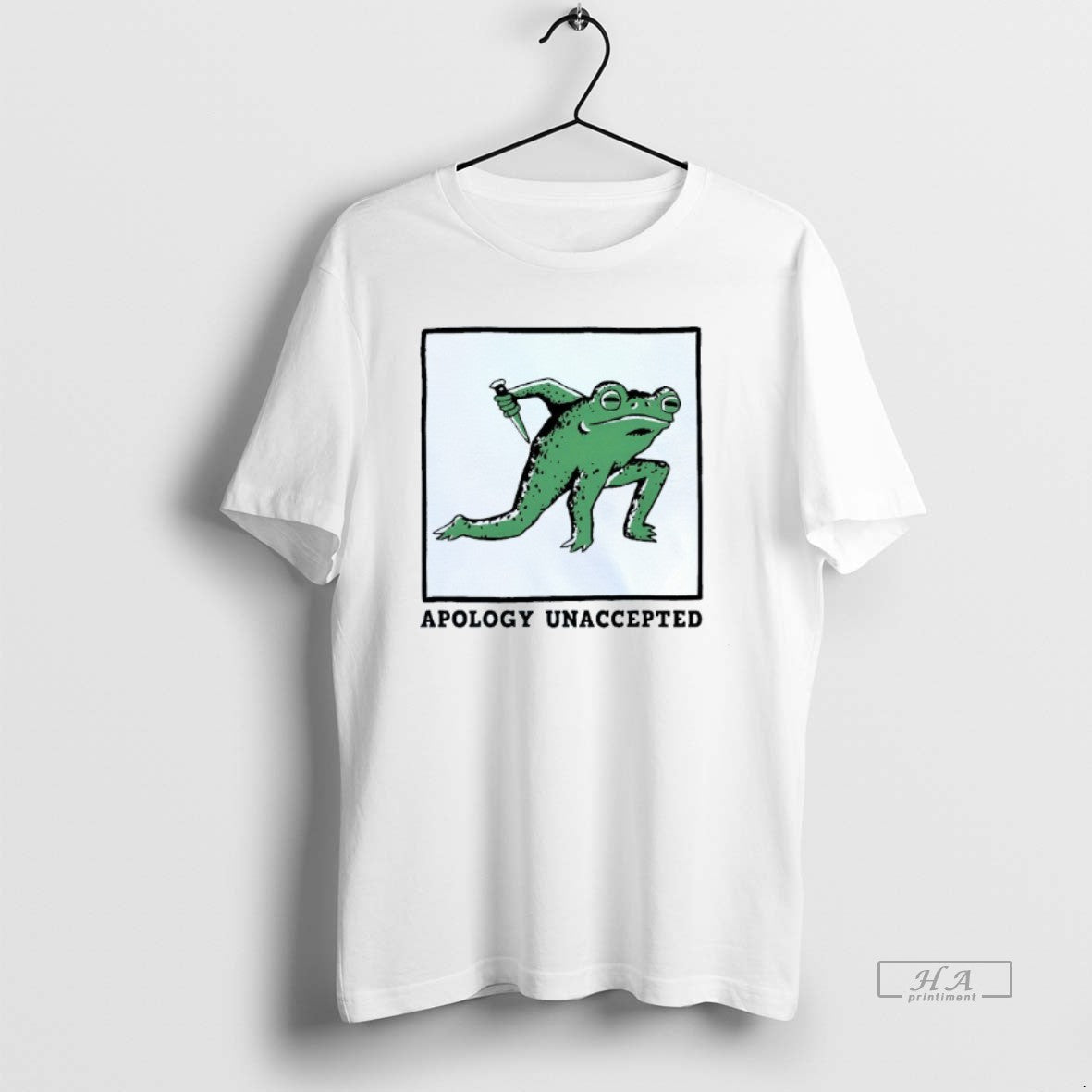 Trendy Apology Unaccepted Frog Mens White Tee