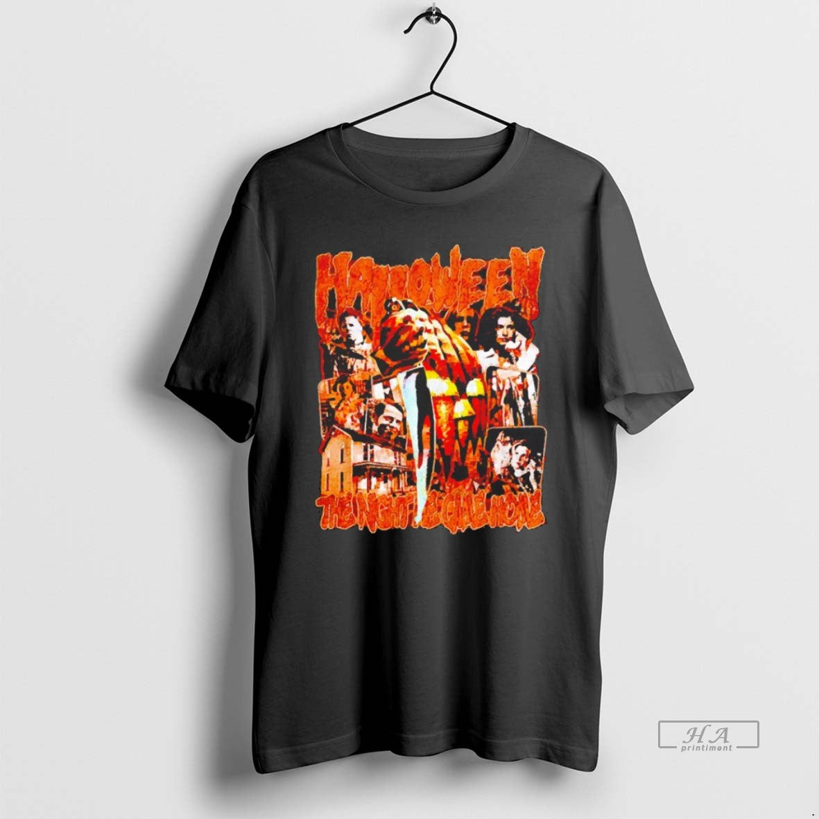Trendy The Night He Came Home Halloween Vintage Graphic Blackshirt