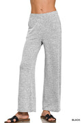 .1014 Soft Melange Hacci Elastic Waistband Lounge Pants w/ Pockets