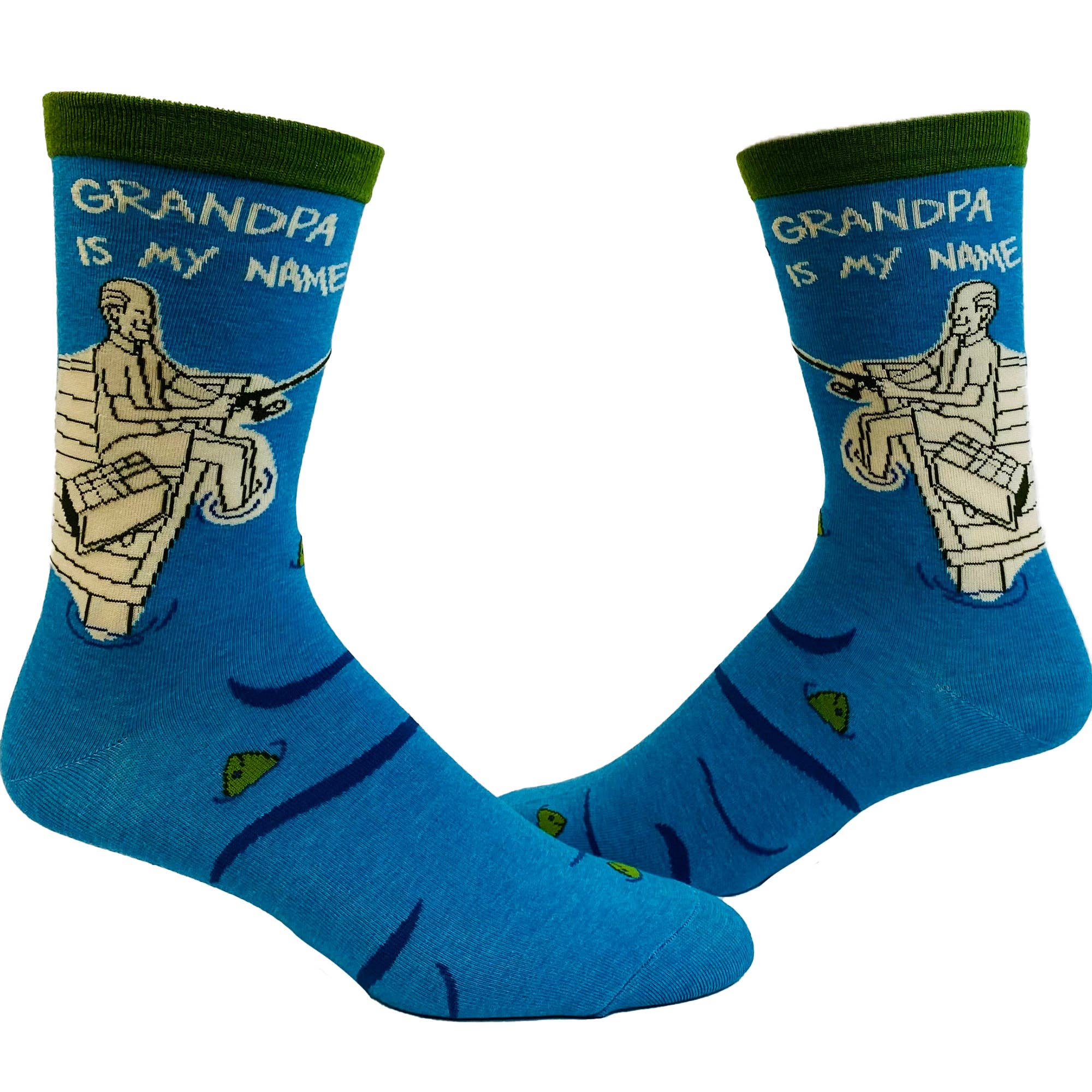 Men's Grandpa Is My Name Fishing Is My Game Socks