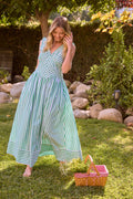 Stripe V-Neck Maxi Dress