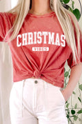 Christmas Vibes Mineral Graphic Long Crop Top