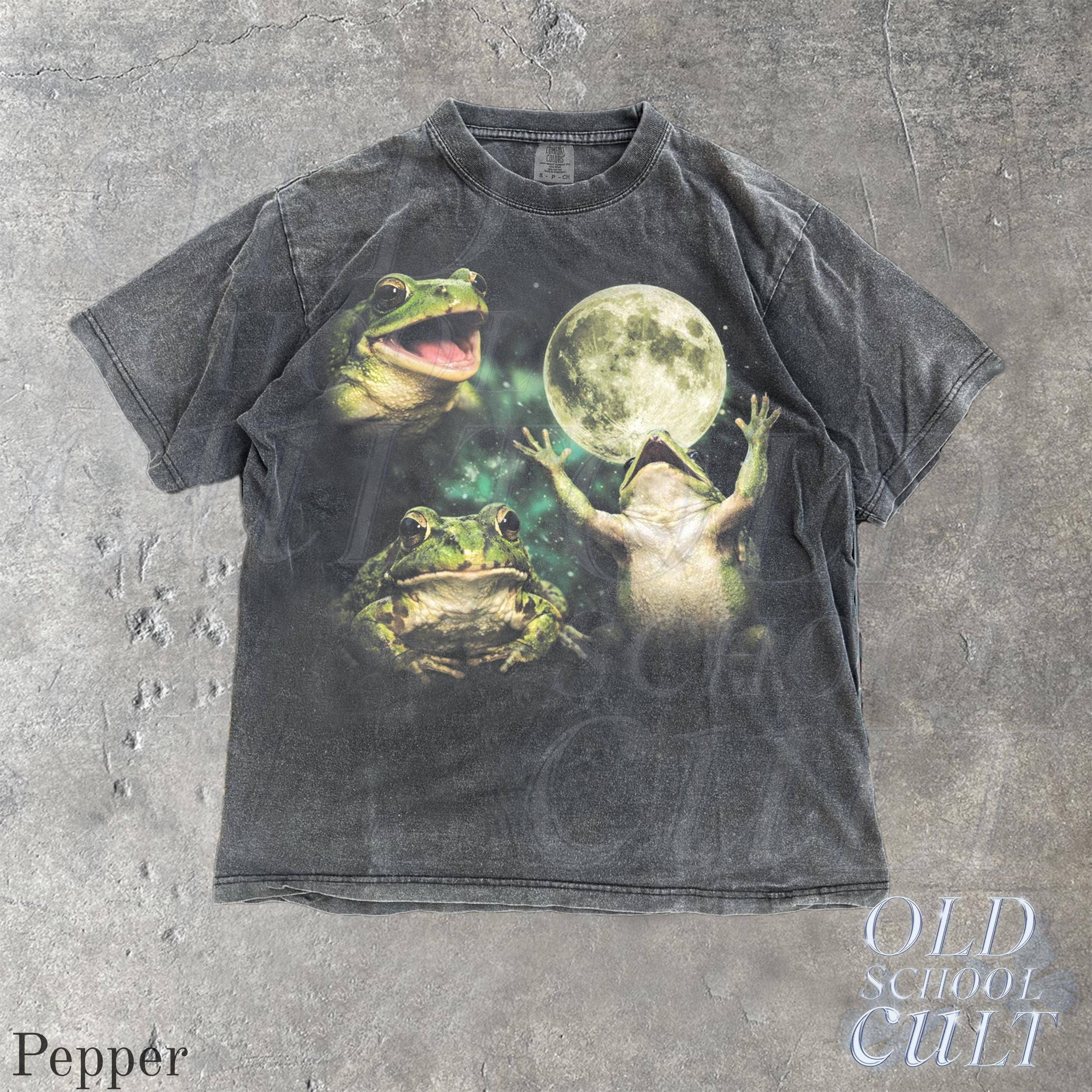 Frog Moon Vintage Nature, Retro Amphibian Cottagecore Gift