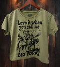 Big Poppa Regular Cropped Acid Wash T-Shirt